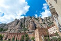 Facade of the Monastery of Santa Maria de Montserrat on the mountain of Montserrat, Spain Royalty Free Stock Photo
