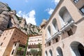 Facade of the Monastery of Santa Maria de Montserrat on the mountain of Montserrat, Spain Royalty Free Stock Photo