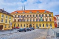 Facade of Moravian Museum on Cabbage Market Square, on March 10 in Brno, Czech Republic