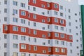 The facade of a new modern multi-storey residential building in Russia Royalty Free Stock Photo