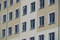 Facade of a new multi-storey building with many windows Royalty Free Stock Photo