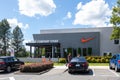 Facade of Nike company store in Beaverton, Oregon