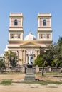 Facade of the Notre Dame de Agnes church in Pondicherry in Tamil Nadu, South India Royalty Free Stock Photo