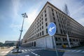 Facade of Nuevos Ministerios or New Ministry government Buildings in Madrid, Spain