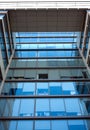 Facade of office building glass wall front view Royalty Free Stock Photo