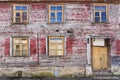 Facade of an old abandoned wooden house Royalty Free Stock Photo