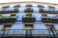 Facade of an old apartment building in el Borne, Barcelona, Catalonia, Spain Royalty Free Stock Photo