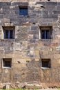 Facade of old brick building Royalty Free Stock Photo