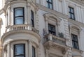 Facade Of An Old Building With Balcony And Funny One Way Sign In The City Of Vienna In Austria Royalty Free Stock Photo