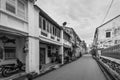 Facade of the old building located in UNESCO Heritage Zone in George Town, Penang, Malaysia Royalty Free Stock Photo