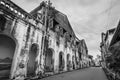 Facade of the old building located in UNESCO Heritage Zone in George Town, Penang, Malaysia Royalty Free Stock Photo