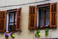 Facade of an old building, Piran, Slovenia