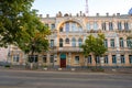 The facade of the old building on Podil in the historical center of Kyiv, Ukraine Royalty Free Stock Photo