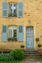 Facade of old building of typical French architecture Royalty Free Stock Photo