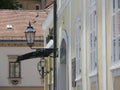 Facade of the old city building in city center of Zagreb