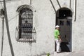 Facade of old colonial type houses in La Pastora Caracas Venezuela