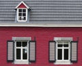 The facade of an old house in the center of the city.