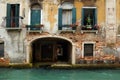 Facade of an old house in Venice, Italy Royalty Free Stock Photo