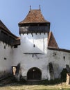 Facade of an old medieval church fortress in Viscri, Transylvania, Romania Royalty Free Stock Photo