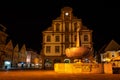The facade of the Old Mint, Alte Muenze in Speyer in Germany at night Royalty Free Stock Photo