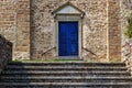 Facade of old parish church in Prunetto, Italy. Royalty Free Stock Photo