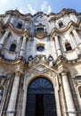 Facade of the old seminary de San Carlos and San Ambrosio - now Cultural Center Felix Varela in Old Havana, Cuba Royalty Free Stock Photo