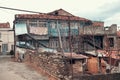 Facade of the old wrecked house