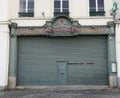 Facade of an oldd closed pharmacy in the ssouth of Ghent, Belgium