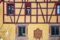 Facade of one traditional Alsatian house, Colmar, Alsace, France Royalty Free Stock Photo