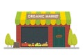 Facade of Organic Market Shop. Template concept for the website, advertising and sales