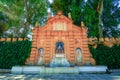 Facade or ornamental fountain, Jardines de Catalina de Rivera, Sevilla, Andalucia, Spain. Seville