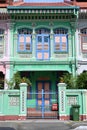 Facade of an ornate Peranakan residential terrace house along Koon Seng Road, in the Joo Chiat enclave, Singapore