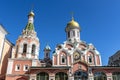 Facade of the Orthodox church Kazan Cathedral on Red Square, Moscow, Russian Federation