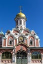 Facade of the Orthodox church Kazan Cathedral on Red Square, Moscow, Russian Federation