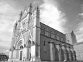 Facade of the Orvieto Cathedral, Orvieto, Italy, black and white Royalty Free Stock Photo