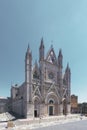 Facade of Orvieto Cathedral in Orvieto, Italy