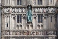 Facade of outside entrance of Canterbury Cathedral, Kent, England