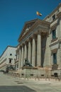 Facade of Palacio de las Cortes in Madrid