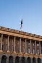 Facade of Palais Brongniart adorned with ornate columns. Paris, France Royalty Free Stock Photo