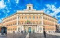 Facade of Palazzo Montecitorio, iconic building in central Rome, Italy