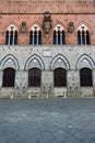 Facade Palazzo Pubblico Town Hall, Siena, Italy, night Royalty Free Stock Photo