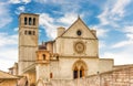 Facade of the Basilica of Saint Francis of Assisi, Italy Royalty Free Stock Photo