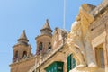 Facade of the Parish Church of Our Lady of Pompei Marsaxlokk Royalty Free Stock Photo