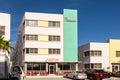 facade of Parisien hotel at the. famous art deco hotel at ocean drive, south beach, Miami Royalty Free Stock Photo