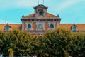 Facade of the Parliament of Catalonia, Generalitat de Catalunya, the institution in which the power of self-government of the Royalty Free Stock Photo