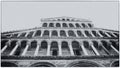 Facade of the Pisa Cathedral in black and white Royalty Free Stock Photo