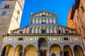 Facade of Pistoia Cathedral, Tuscany, Italy