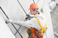 Facade Plasterer worker at work Royalty Free Stock Photo