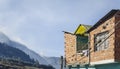 Facade of a precarious house in the mountains of Quime, Bolivia. Yungas region of Bolivia