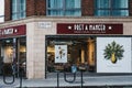 Facade of a Pret A Manger shop in King`s Cross, London, UK. Royalty Free Stock Photo